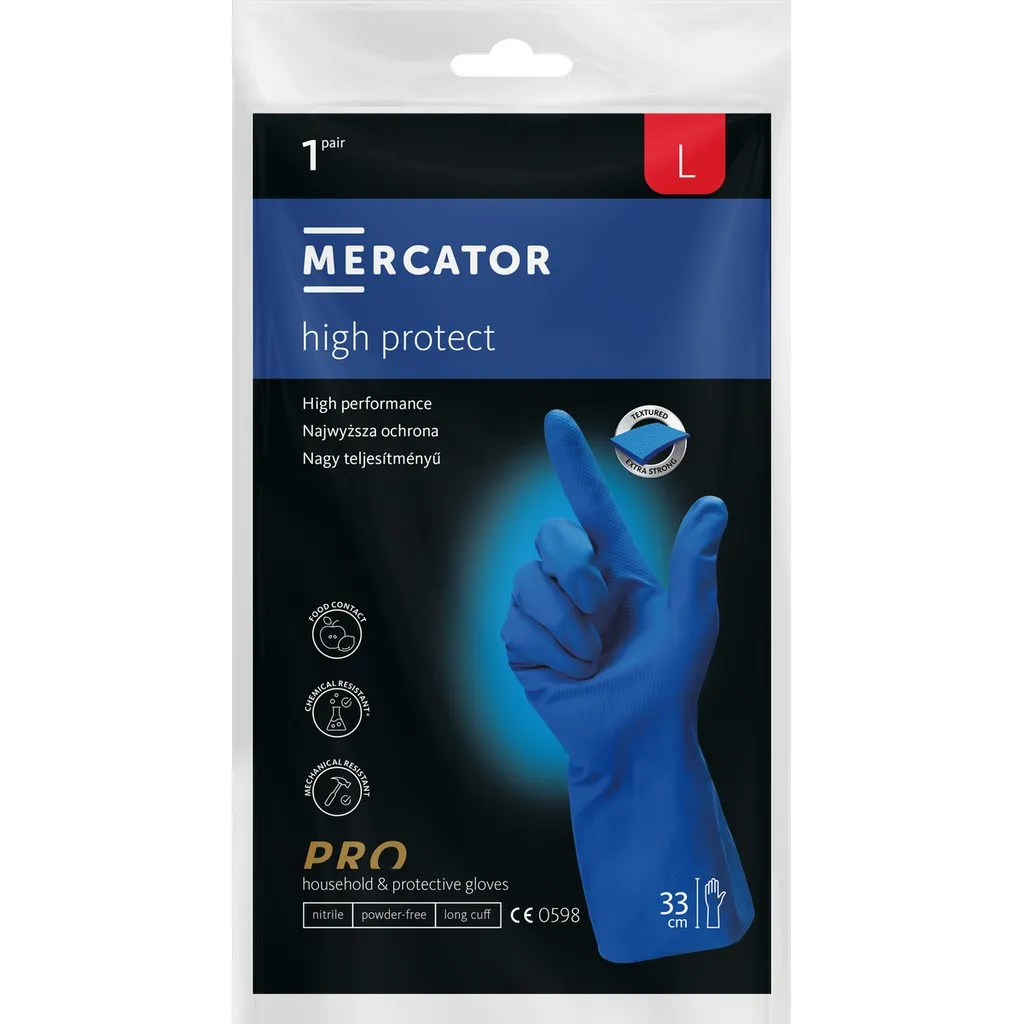 Mercator high protect nitril kesztyű, tartós, kék, L