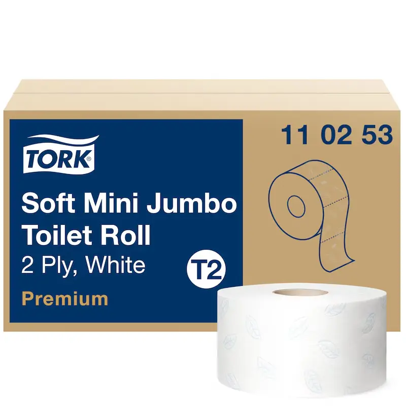 [TO110253] Tork Soft Mini Jumbo tekercses toalettpapír, fehér, 2 réteg, D18,8, 170 m, 12 tek./karton, T2
