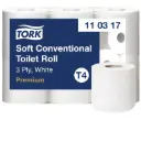Tork Soft kistekercses toalettpapír, fehér, 3 réteg, 34,72 m, 7x6 tek./karton, T4