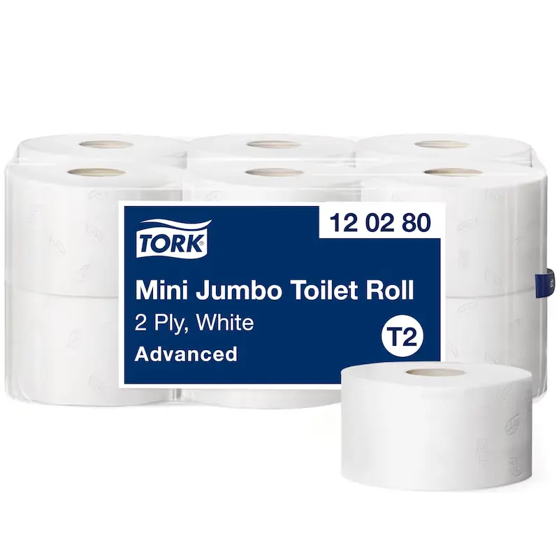 [TO120280] Tork Mini Jumbo tekercses toalettpapír, fehér, 2 réteg, D18,8, 170 m, 12 tek./karton, T2